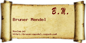 Bruner Mendel névjegykártya